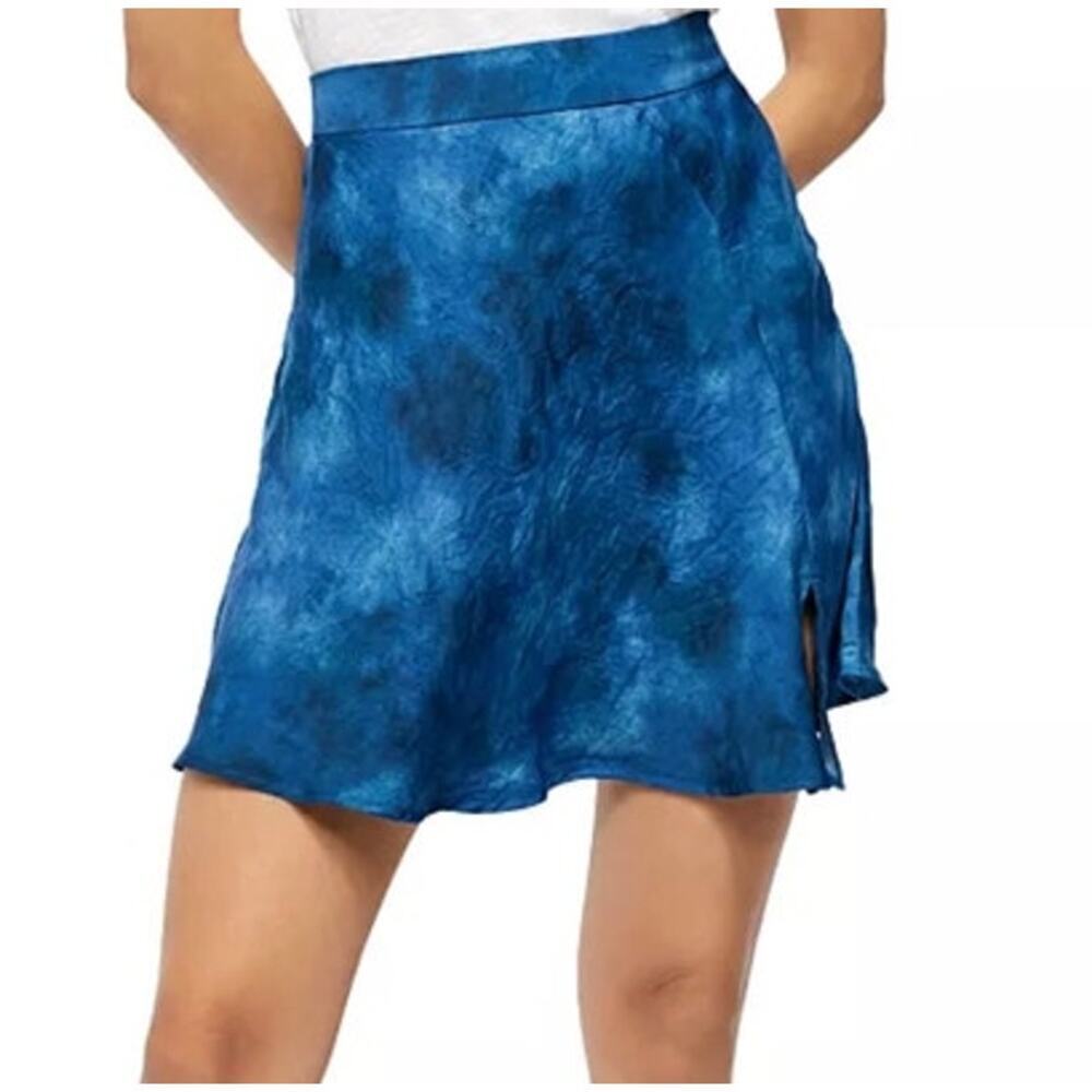 Free People Martine Flirt Tie-Dye Mini Skirt Navy Combo NWT Size 12 Flowy A-Line